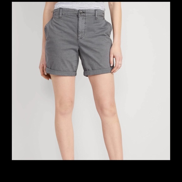 NWT OLD NAVY High-Waisted OGC Pull-On Chino Shorts -- 7-inch in: Panther S - Picture 3 of 5